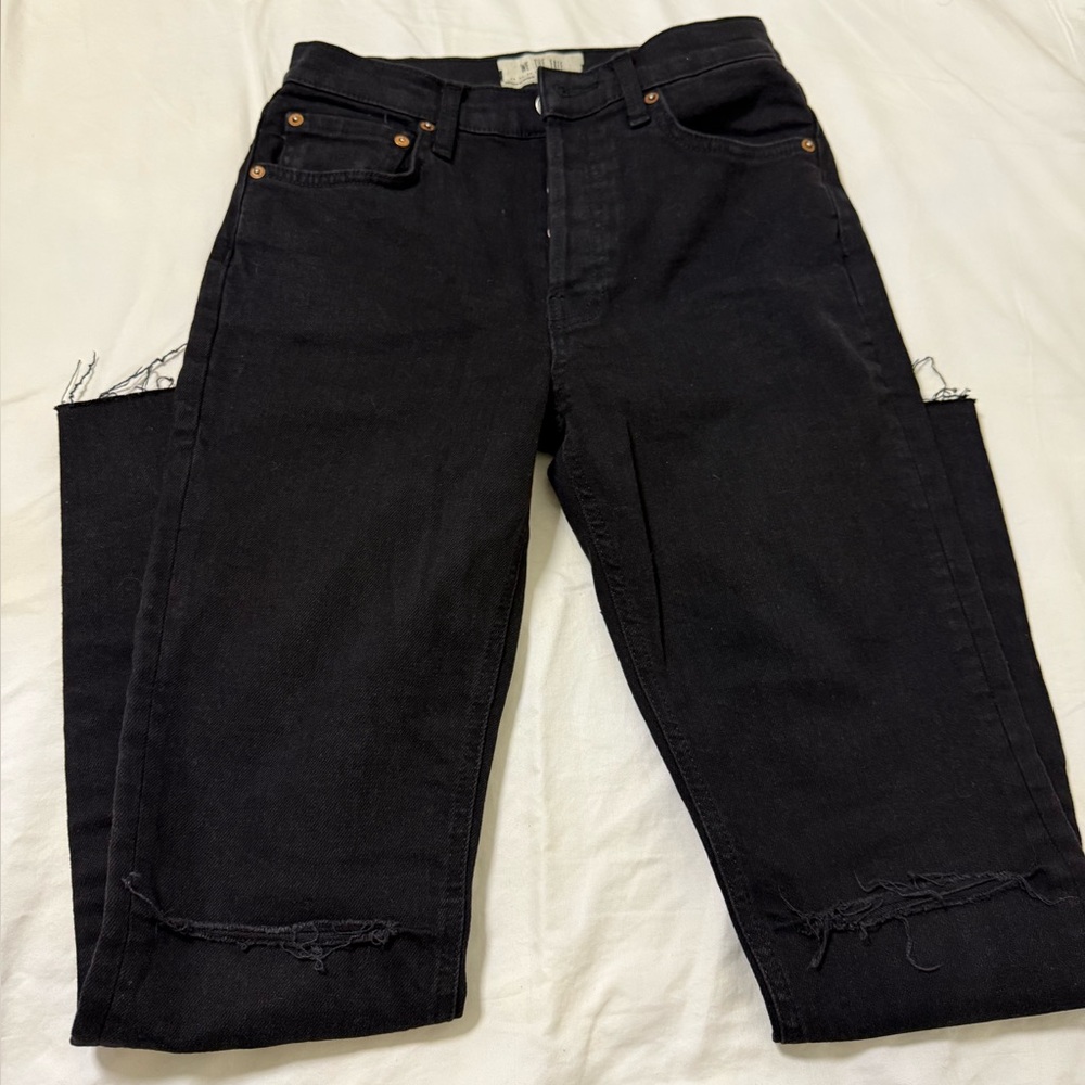 Free People black denim skinny size 27